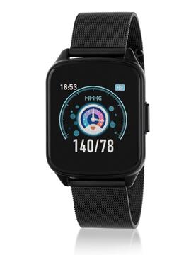 Smartwatch MAREA cuadrado correa malla negra