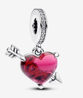 Charm PANDORA Colgante de Cristal de Murano Corazón