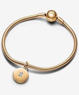 Charm PANDORA shine colgante Medalla Grabable se abre