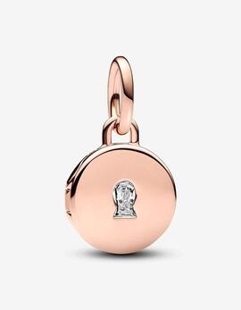 Charm PANDORA Rose Medalla Grabable que se abre