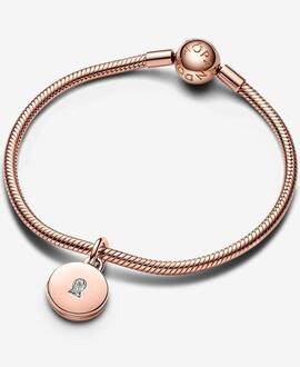 Charm PANDORA Rose Medalla Grabable que se abre