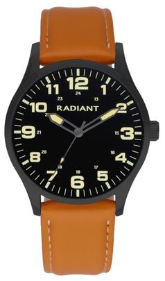 Reloj RADIANT correa piel marron esfera negra