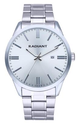 Reloj RADIANT acero esfera gris logo agujas