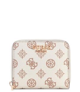 Cartera GUESS piel blanca estamp logo beige