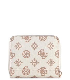 Cartera GUESS piel blanca estamp logo beige