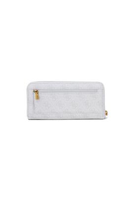 Cartera GUESS alargada blanca logo gris