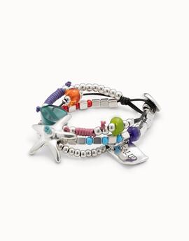 Pulsera UNO DE 50 ME SIENTO plata