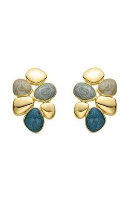 Pendientes LUXENTER dorado piedras azules