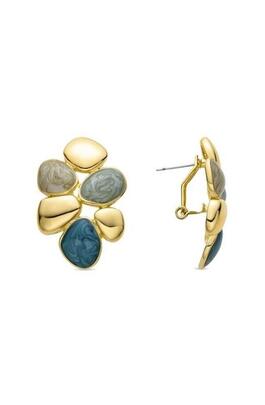 Pendientes LUXENTER dorado piedras azules