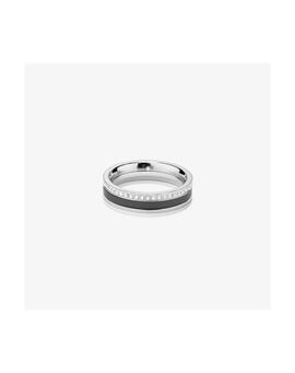 Anillo RADIANT Bitone acero tira ceramica