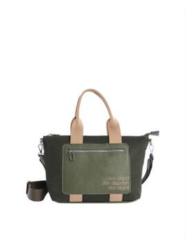 Bolso DON ALGODON mano perforado verde