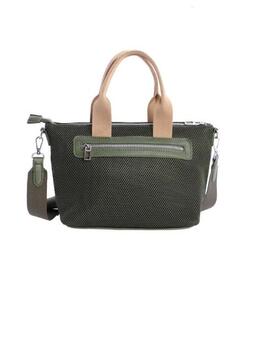 Bolso DON ALGODON mano perforado verde