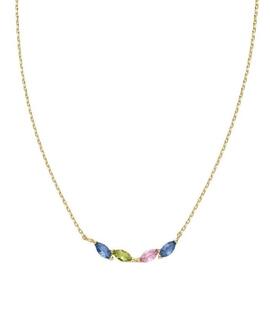 Collar LUXENTER Shyni  dorado piedras colores