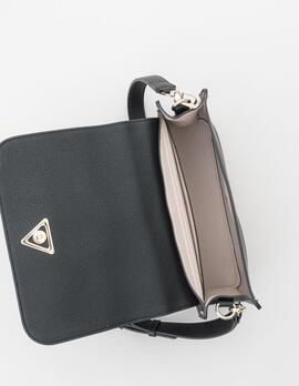 Bandolera GUESS Meridian piel negra solapa