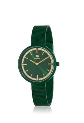Reloj MAREA  milanesa verde bisel circonitas