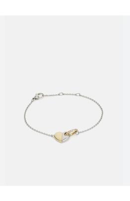 Pulsera TOMMY acero corazon mitad dorado