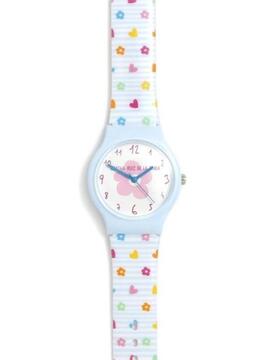 Reloj AGATHA azul correa estamp corazones flores