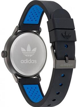 Reloj ADIDAS caucho negro c/ azul correa redondo