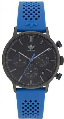 Reloj ADIDAS caucho azul/negr redondo