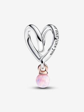 Pandora Charm plata oro rosa corazon envuelt