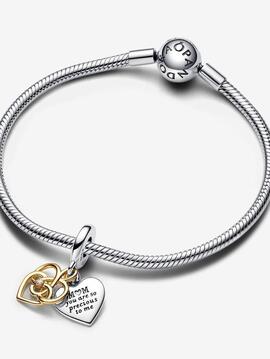 Charm PANDORA doble diamant sintético Grabable mam