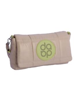 Bandolera DON ALGODON Aldana beige alcolcho logo verde