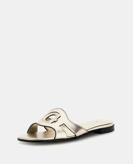 Sandalia GUESS ciella piel laminada champan