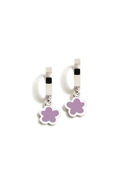 Aro AGATHA plata flor esmalte malva