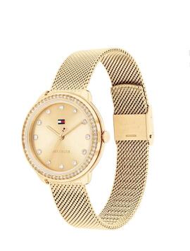 Reloj TOMMY malla dorada milanesa bisel circonitas
