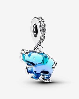 Charm  PANDORA colgar Cristal de Murano Azul Elefante