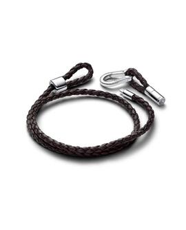 Pulsera PANDORA Cuero Trenzado Doble Marrón