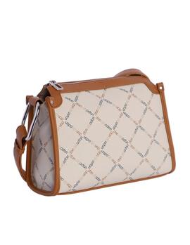 Bandolera DON ALGODON Celia piel marfil logo