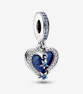 Charm PANDORA colgar Doble Corazón Estrella Fugaz