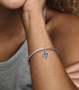 Charm PANDORA colgar Doble Corazón Estrella Fugaz