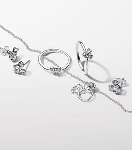 Pendiente PANDORA Mickey y Minnie Mouse Brillantes