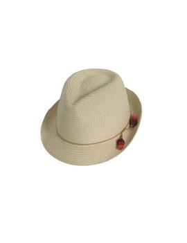 Borsalino MALUCA pompones flecos rojos