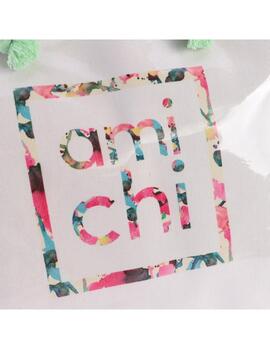 Bolso AMICHI Orosia natural logo floral