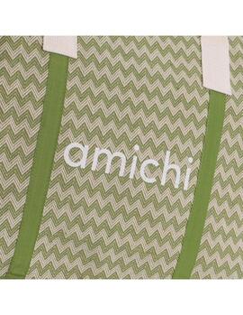 Bolso AMICHI Orquidea playa verde estampo