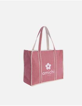 Bolso AMICHI Oria  playa cuadritos rojo