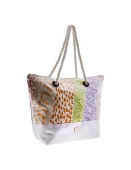 Bolso AMICHI Olinda plastico natural estamp