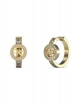 Aros GUESS dorados logo circon