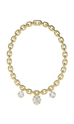 Collar GUESS dorado eslab c/ 3 piedras brillante