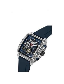 Reloj POLICE cuadrado vidrio correa silicona azul
