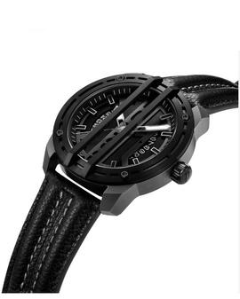 Reloj POLICE correa piel negra esfera 2 placas