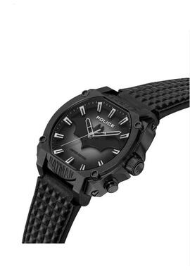Reloj POLICE correa piel negro esfera negra batman
