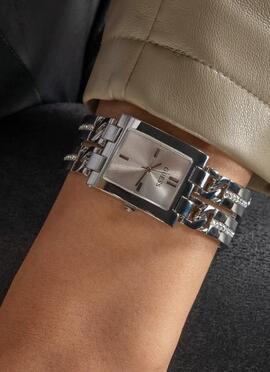 Reloj GUESS acero cuadrad doble tira circonita