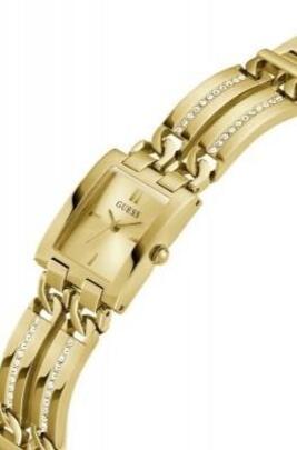Reloj GUESS dorado esfera lisa cuadrad correa dobl