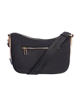 Bandolera DON ALGODON  Bergamo negra bolsillo camel