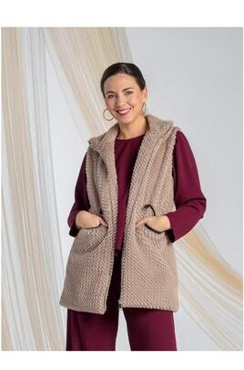 Chaleco AMICHI beige pelo