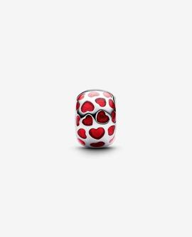Charm Clip PANDORA Redondo Corazones rojos
